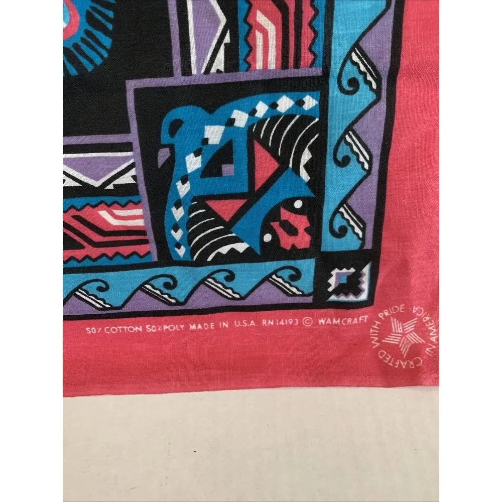 New Vintage Navajo Thunderbird Bandana Scarf Handkerchief Native WAMCRAFT USA - Picture 3 of 4
